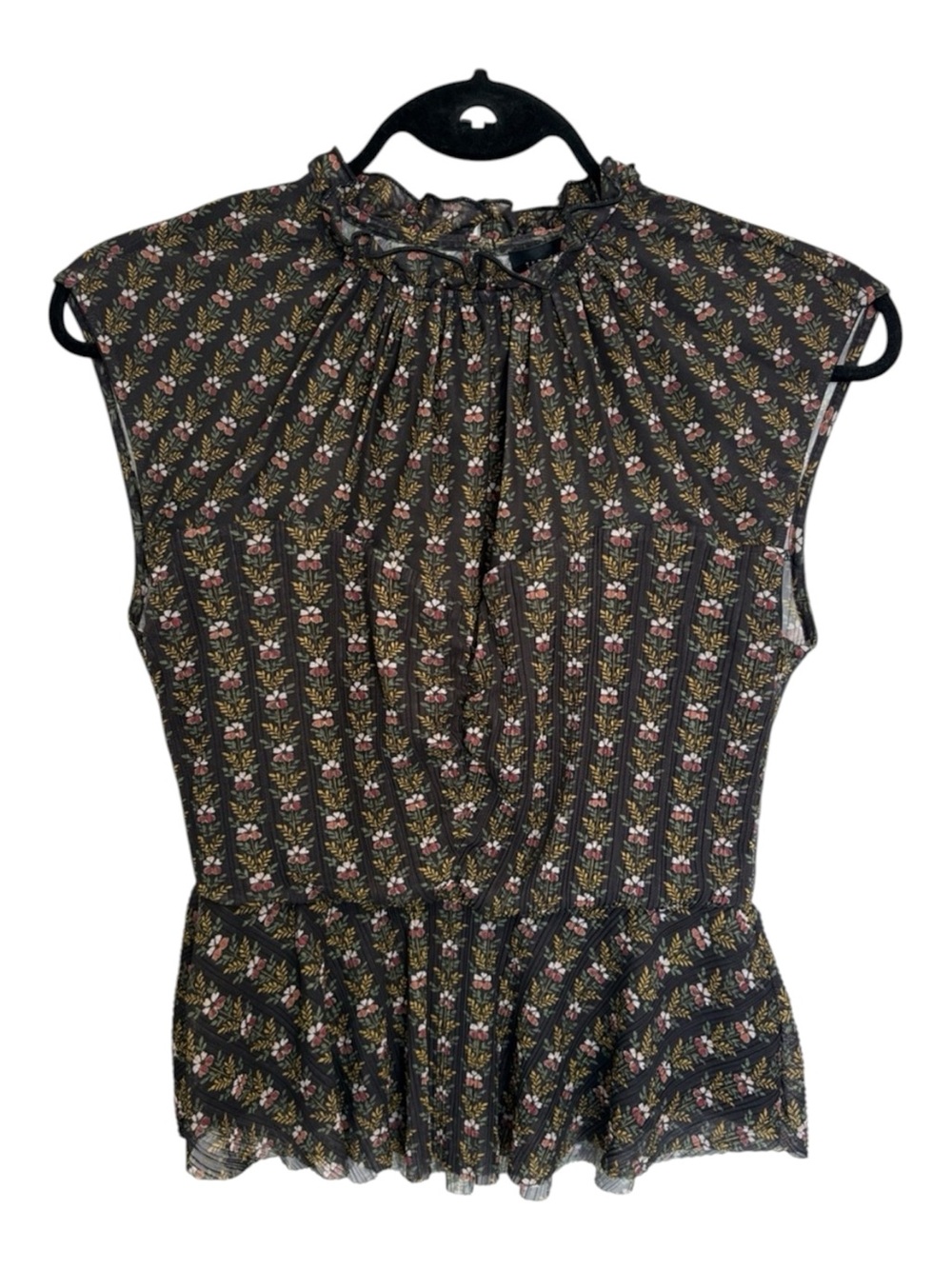 Ted Baker London Khrisie Floral Fine Mesh Sleeveless Peplum Top NWT Size 4